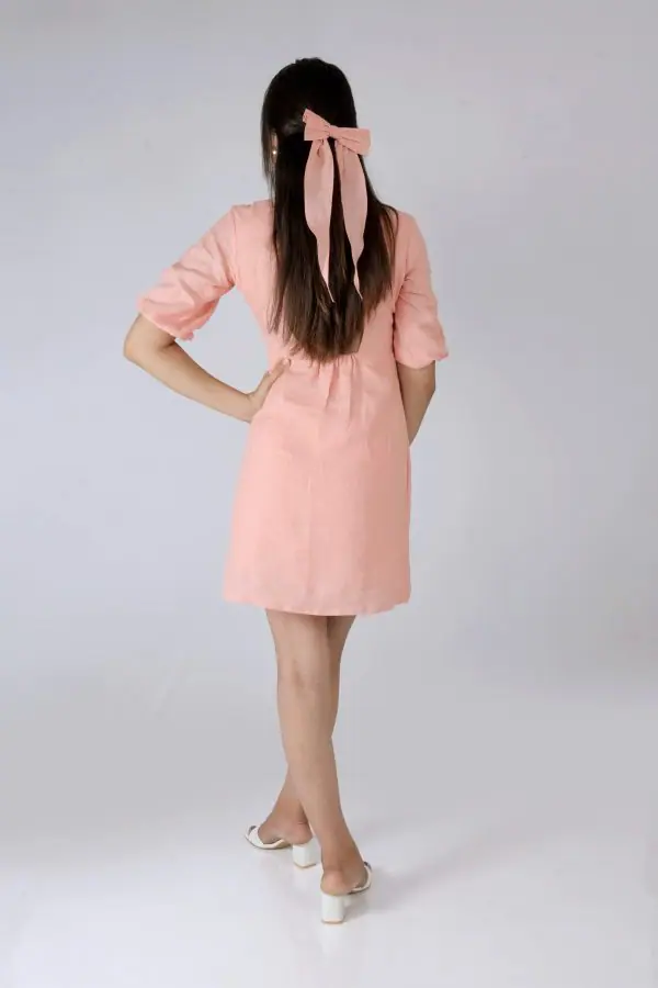 Peach Bow Dress - Image 5