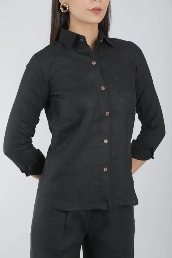 Linen Black Shirt