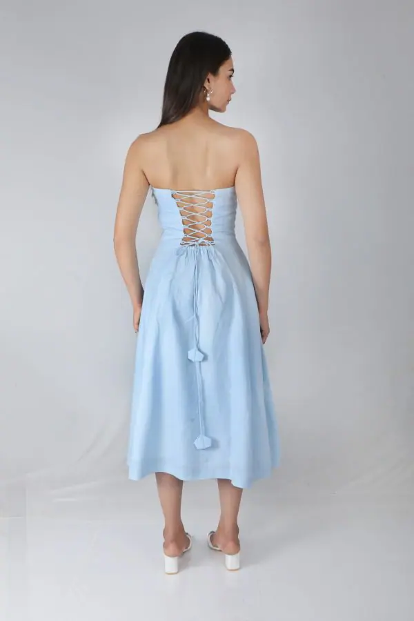 Aurora Bandeau Dress Blue - Image 4