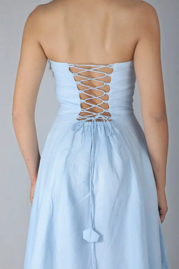 Aurora Bandeau Dress Blue - Image 5