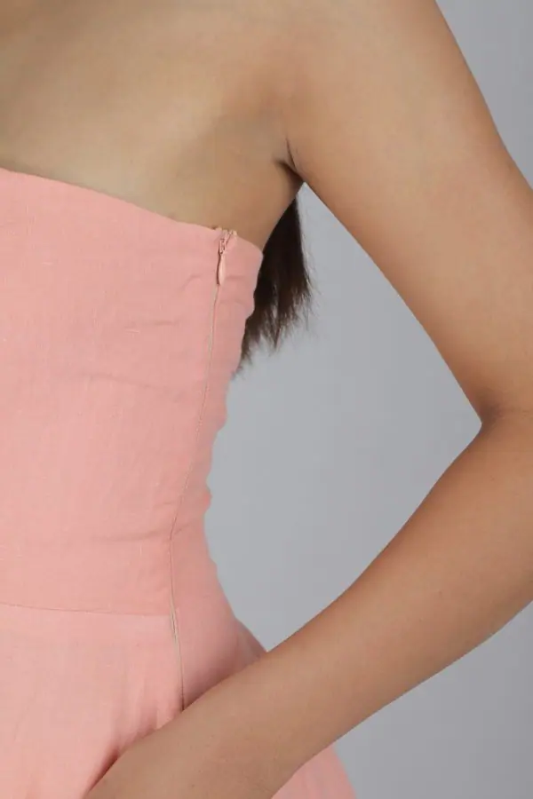 Aurora Bandeau Dress Peach - Image 3