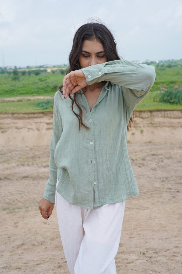 Coral Sage Green Shirt