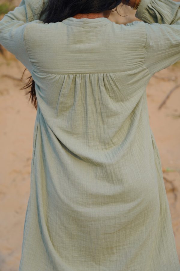 Luna Sage Green Shirt Dress - Image 3