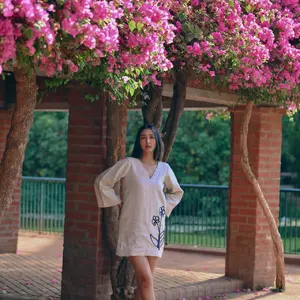 Bloom Beige Linen Mini Dress