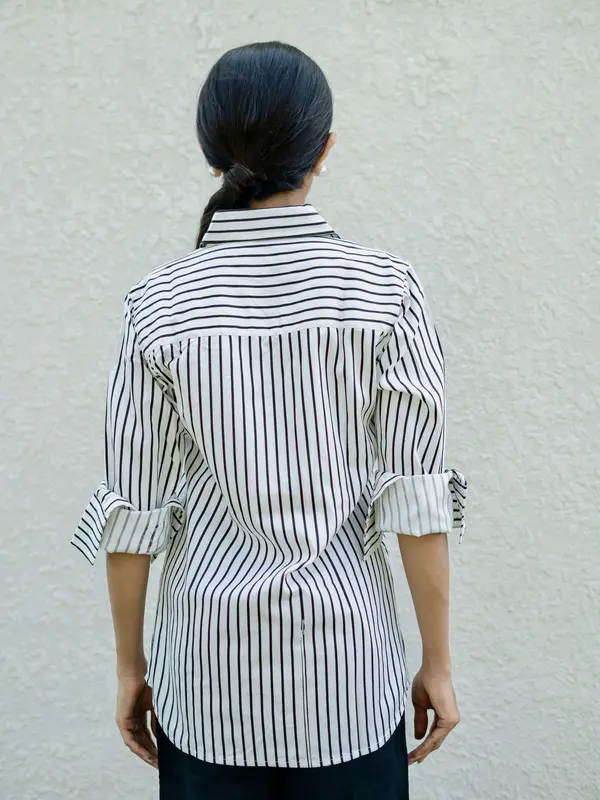 Black and White Stripe Shirt - Image 4